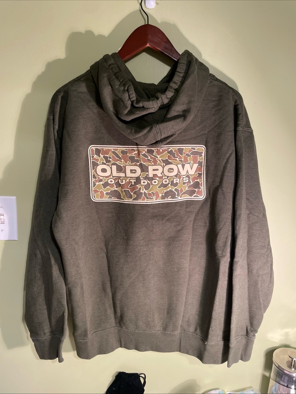 Old Row Men's Olive Green Hooded Sweatshirt